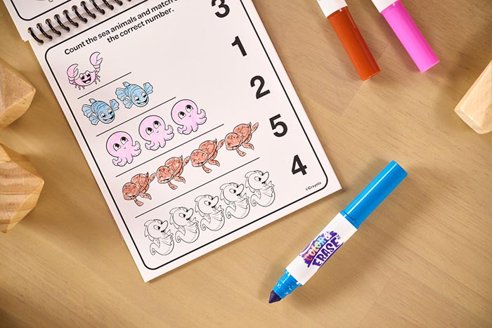 Color & Erase Reusable Activity Pad, Numbers - US 3276