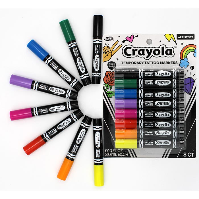 Crayola Temporary Tattoo Markers, 8 Count - US 6513